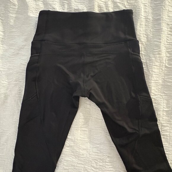Lululemon Keep The Fleece Tight Leggings 28" Black Tech Fleece Water Resistant 2 - Picture 10 of 11